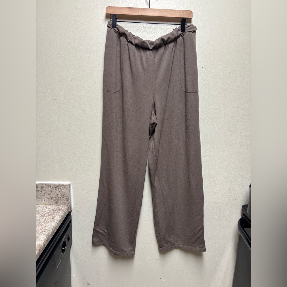 KOOLABURRA by UGG Brushed Back Terry Wide Leg Pant Brown  36x28 Oversized lounge
